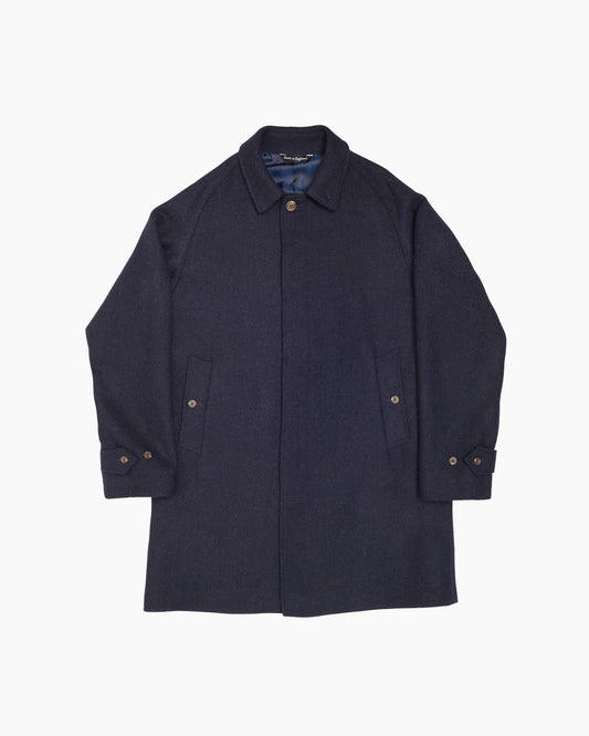 Navy Harris Tweed Overcoat