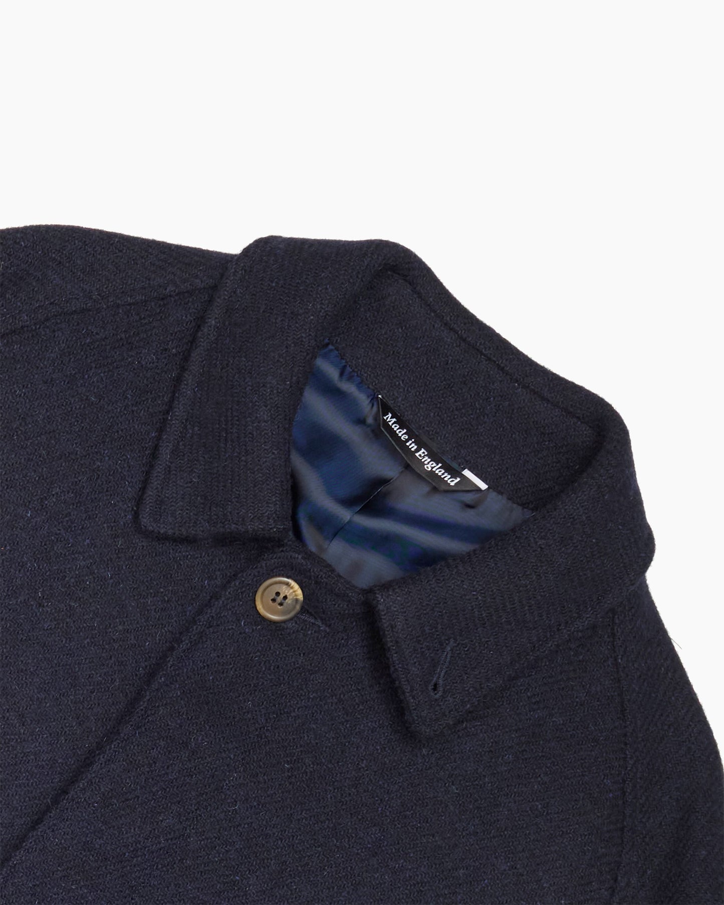 Full Length Navy Harris Tweed Overcoat