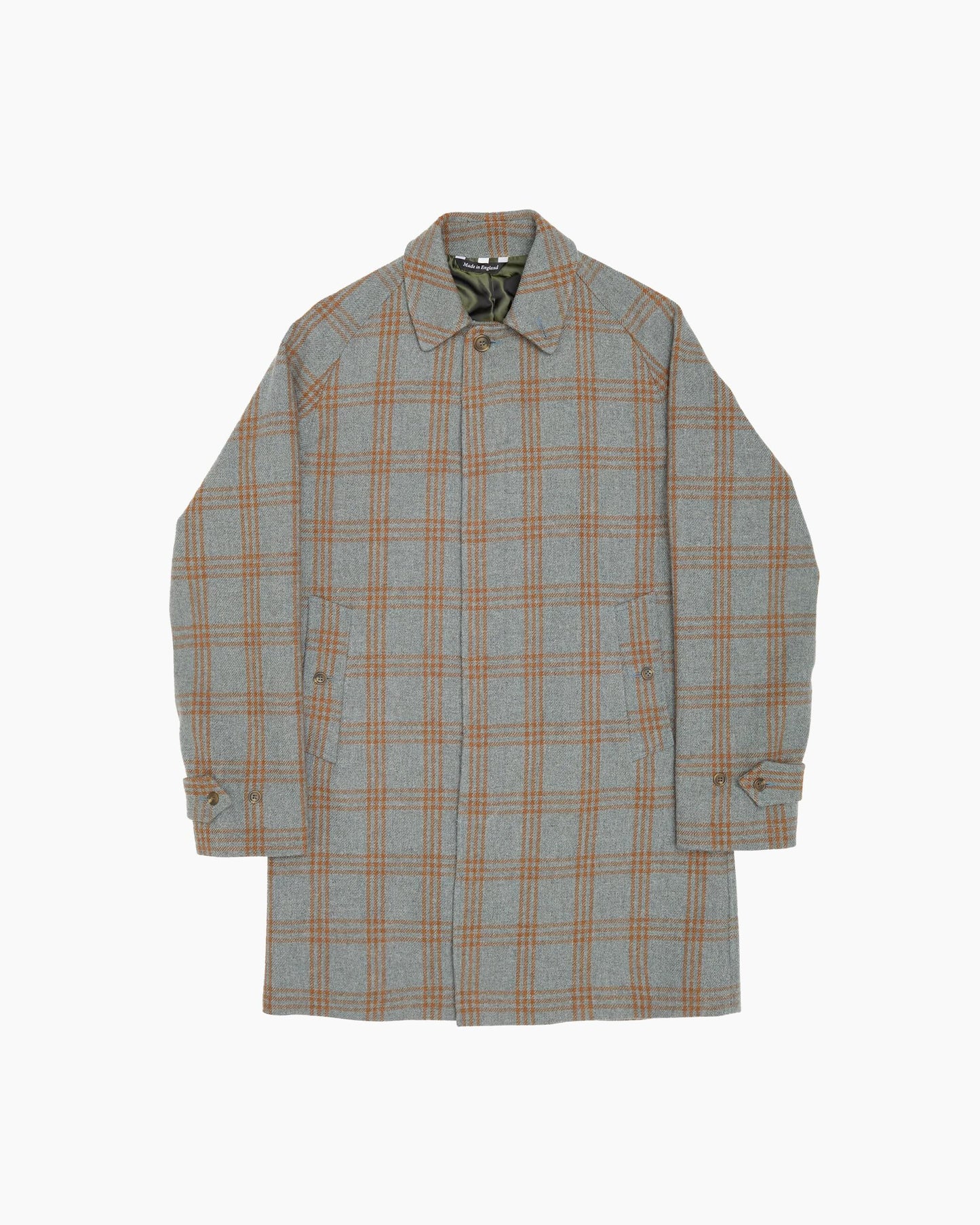 Archive Blue & Rust Overcheck Tweed Overcoat