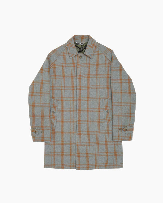 Archive Blue & Rust Overcheck Tweed Overcoat