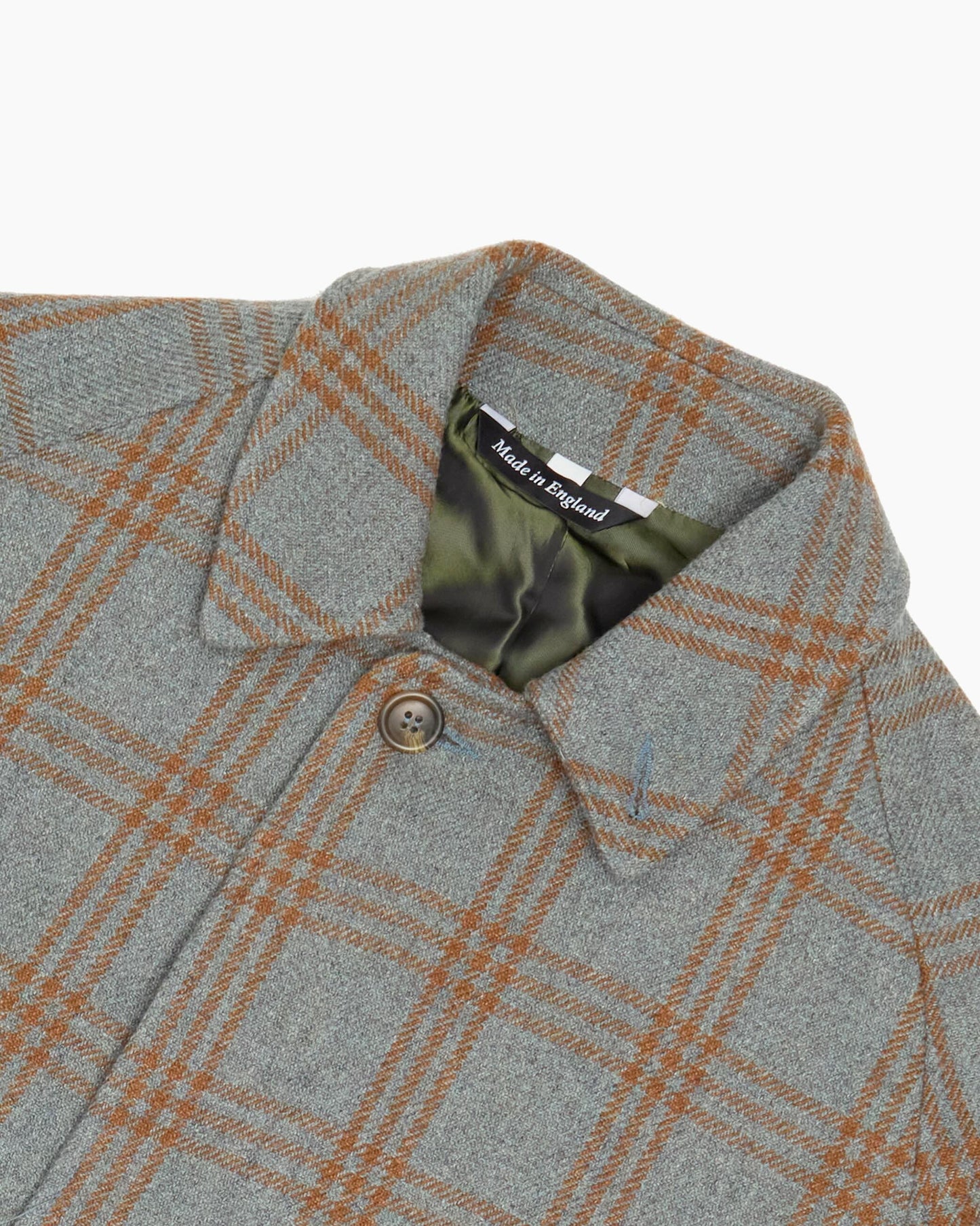 Archive Blue & Rust Overcheck Tweed Overcoat