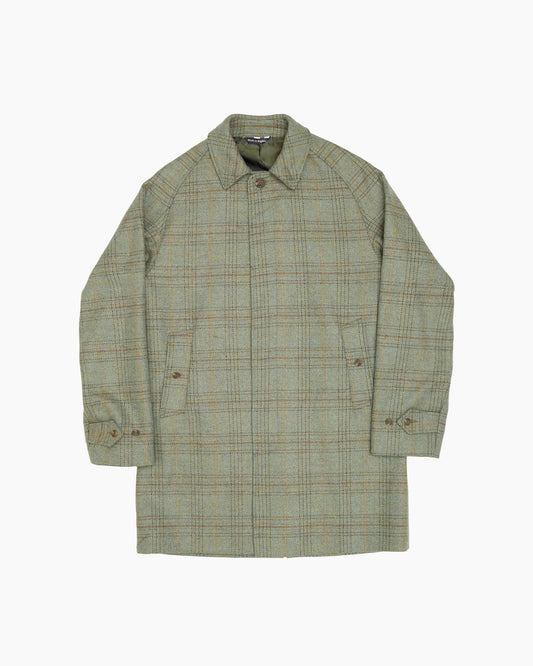 Archive Moss Overcheck Tweed Overcoat