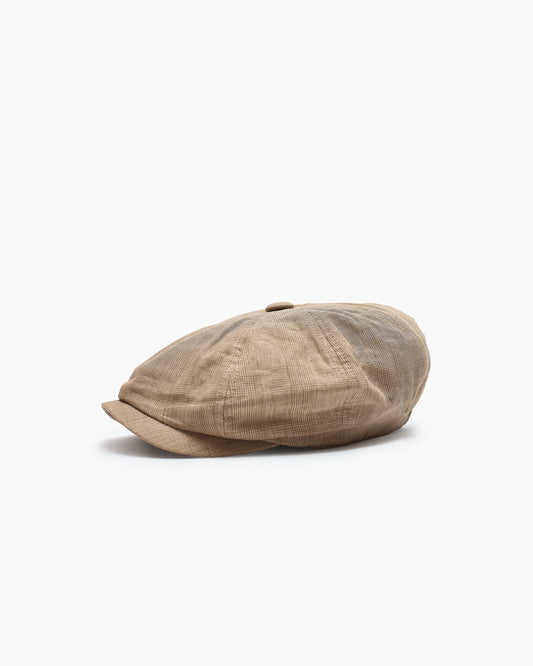 Brown Prince of Wales Check Irish Linen Murphy Cap