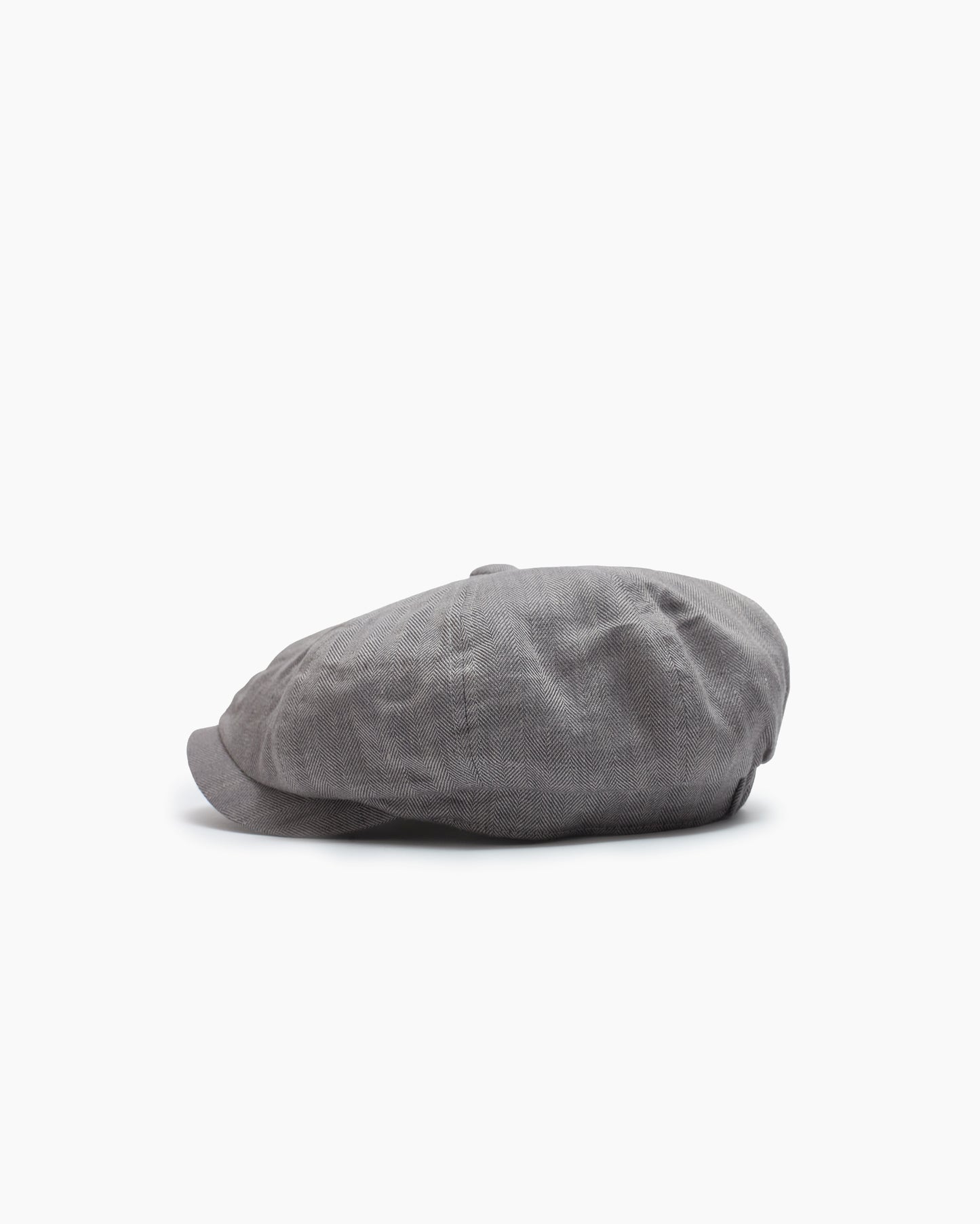 Grey Herringbone Irish Linen Murphy Cap