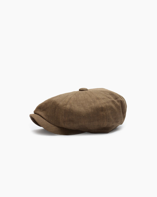 Bark Herringbone Irish Linen Murphy Cap