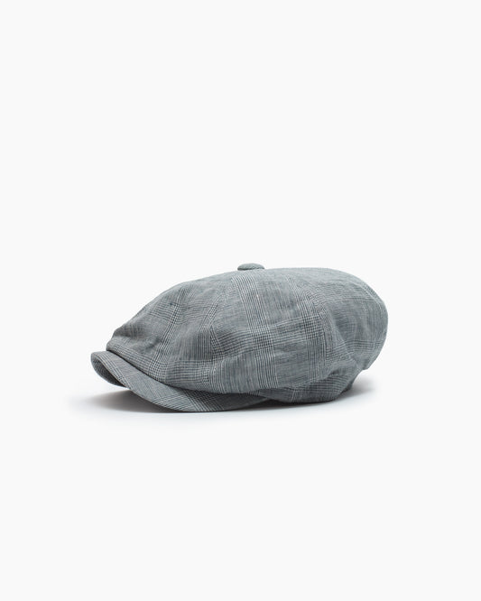 Grey Prince of Wales Check Irish Linen Murphy Cap