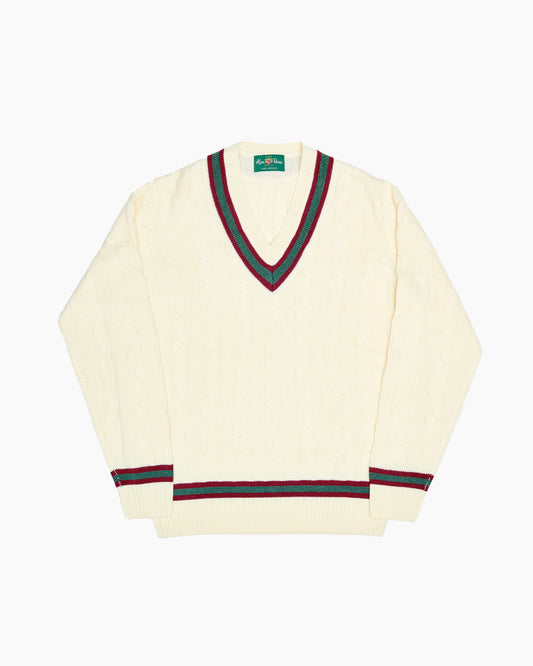 Cream Grafton Cricket Cable Knit Sweater