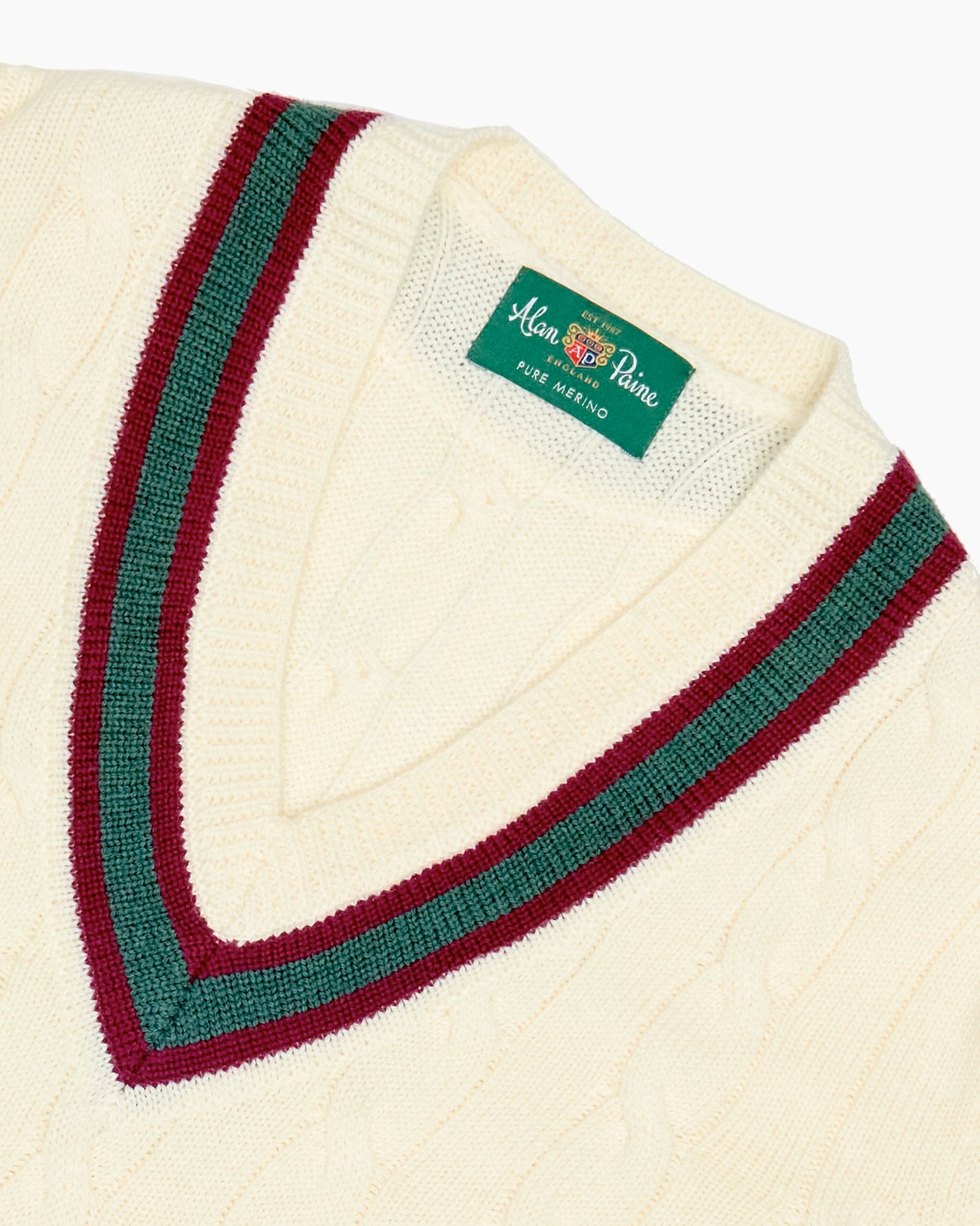 Cream Grafton Cricket Cable Knit Sweater