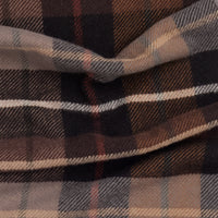 Brown Firbeck Wool Plaid Scarf