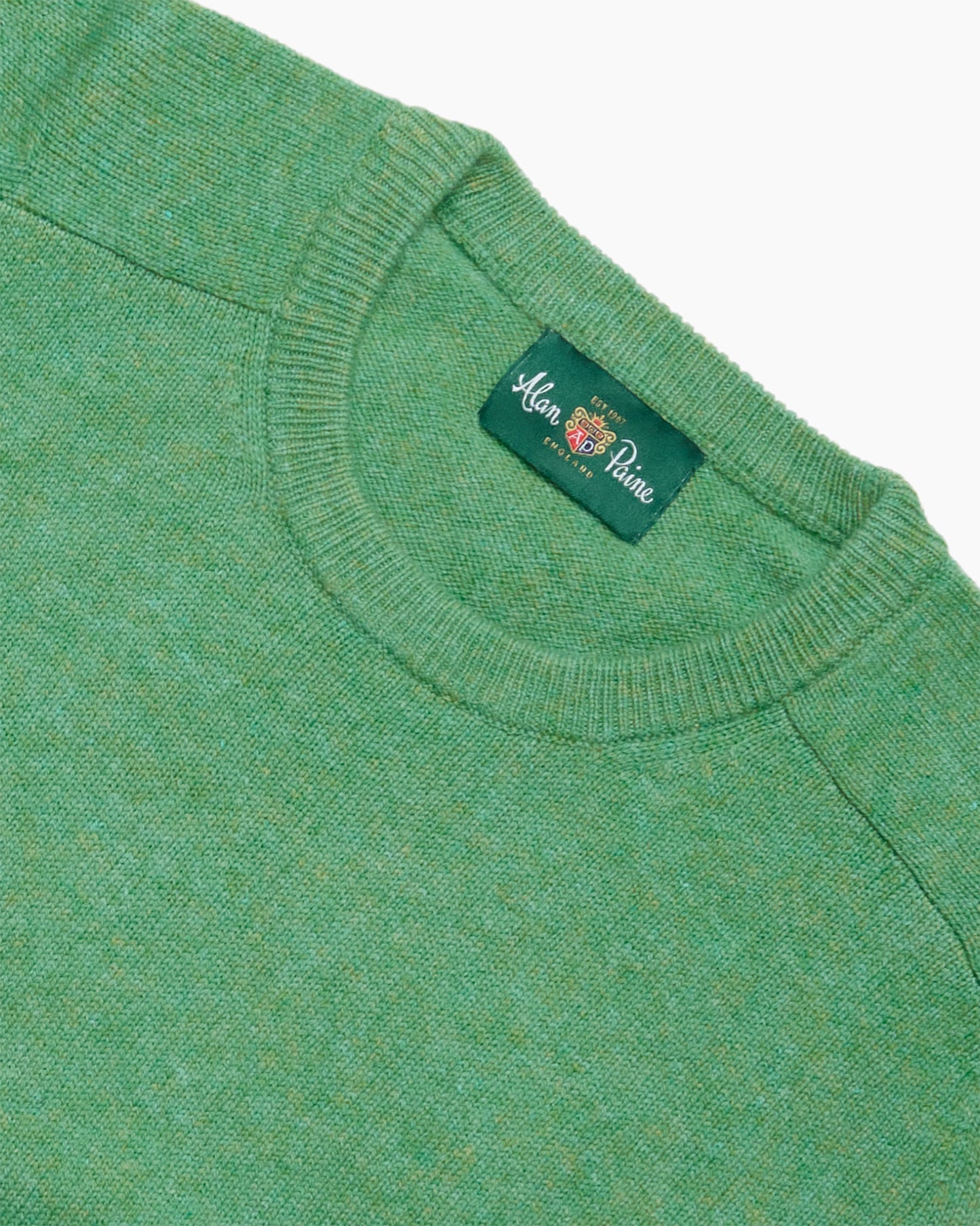 Aquamarine Dorset Lambswool Saddle Shoulder Crew Neck