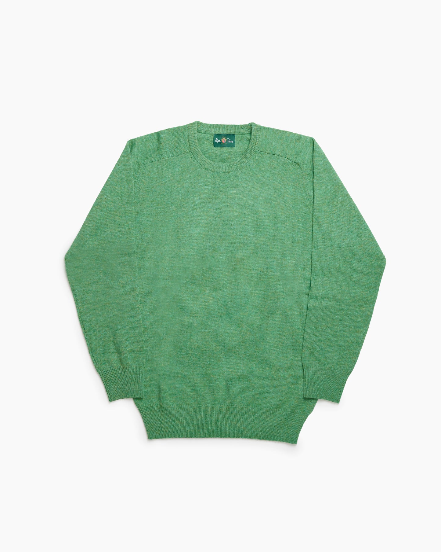 Aquamarine Dorset Lambswool Saddle Shoulder Crew Neck