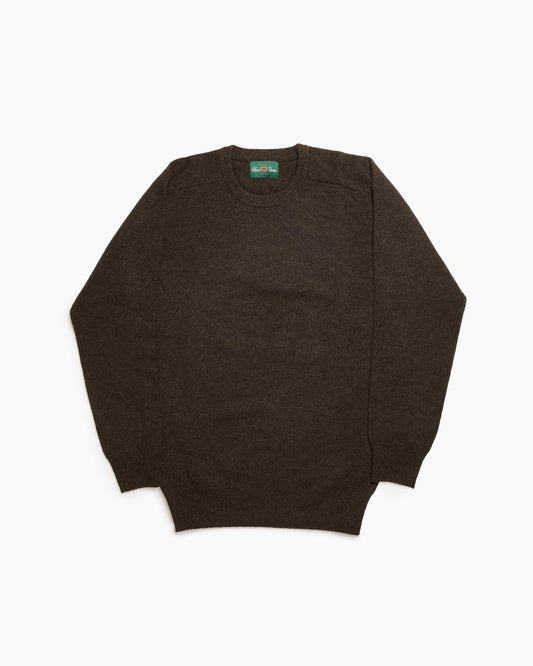 Cocoa Dorset Lambswool Saddle Shoulder Crew Neck