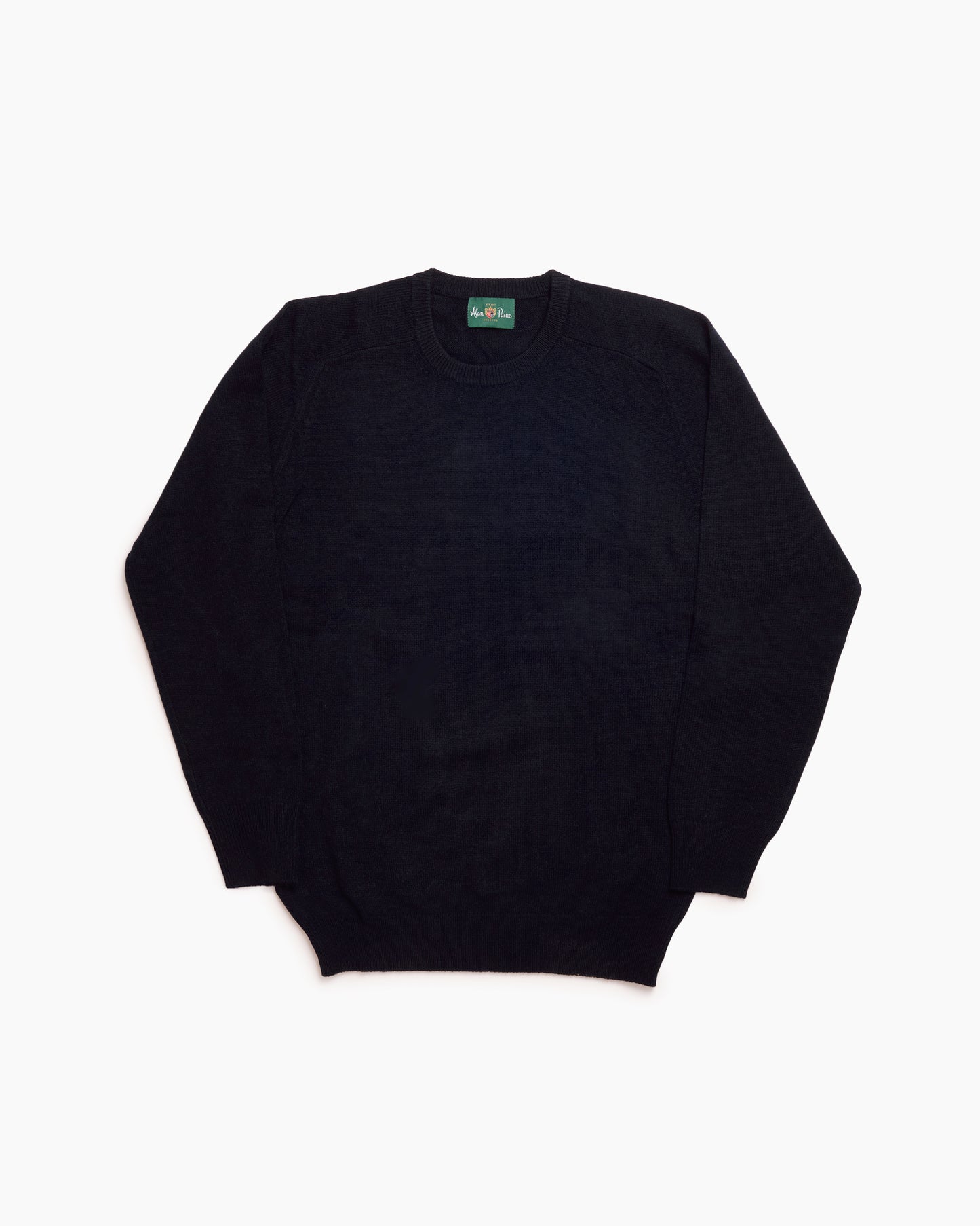 Navy Dorset Lambswool Saddle Shoulder Crew Neck