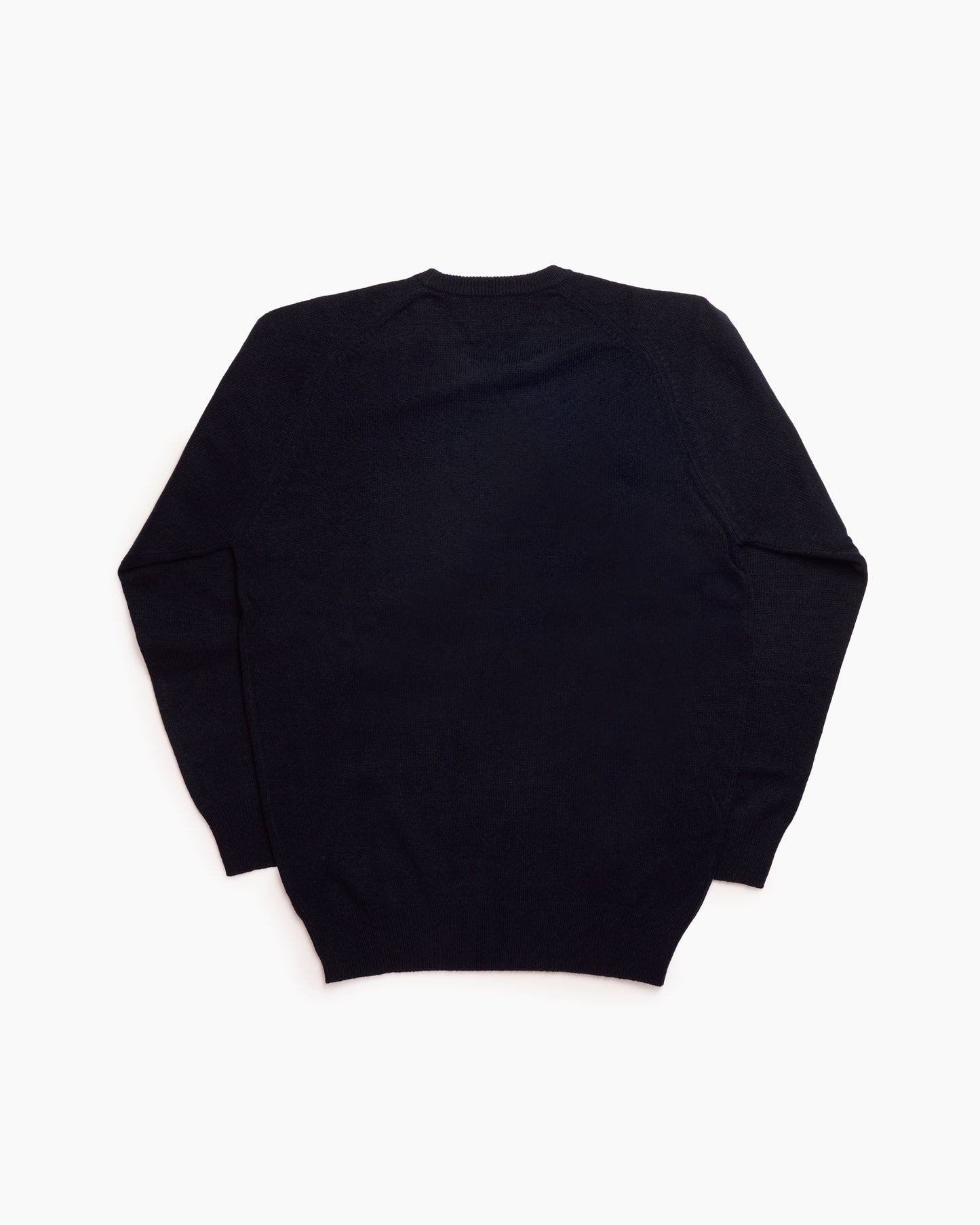 Navy Dorset Lambswool Saddle Shoulder Crew Neck