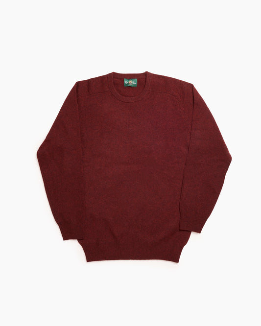 Red Velvet Dorset Lambswool Saddle Shoulder Crew Neck