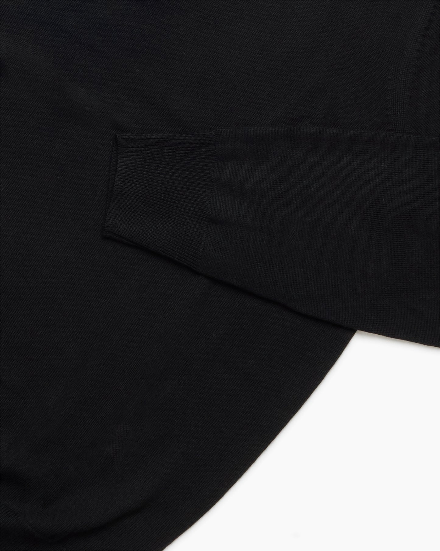 Black Merino Wool Hindhead Polo Knit