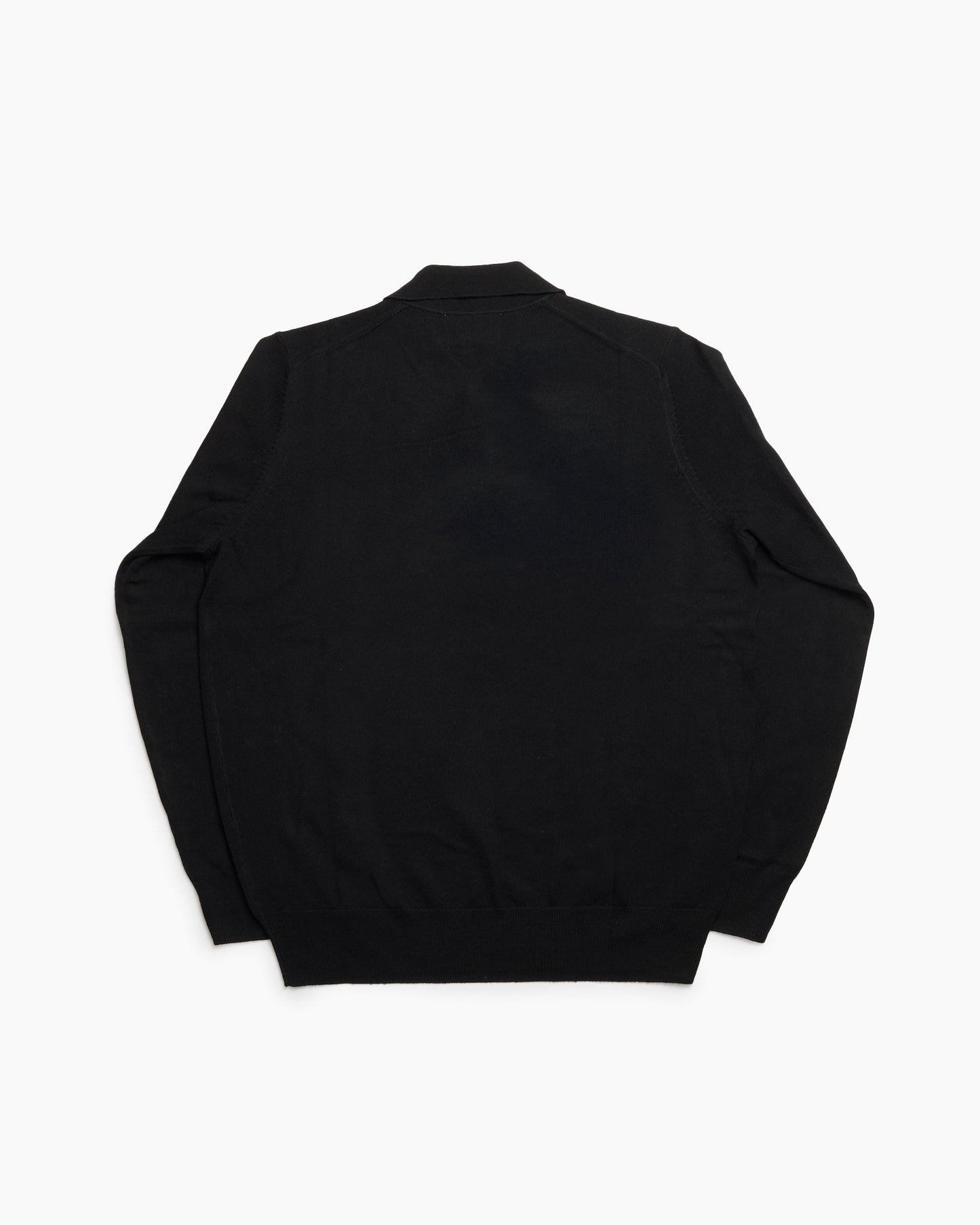 Black Merino Wool Hindhead Polo Knit