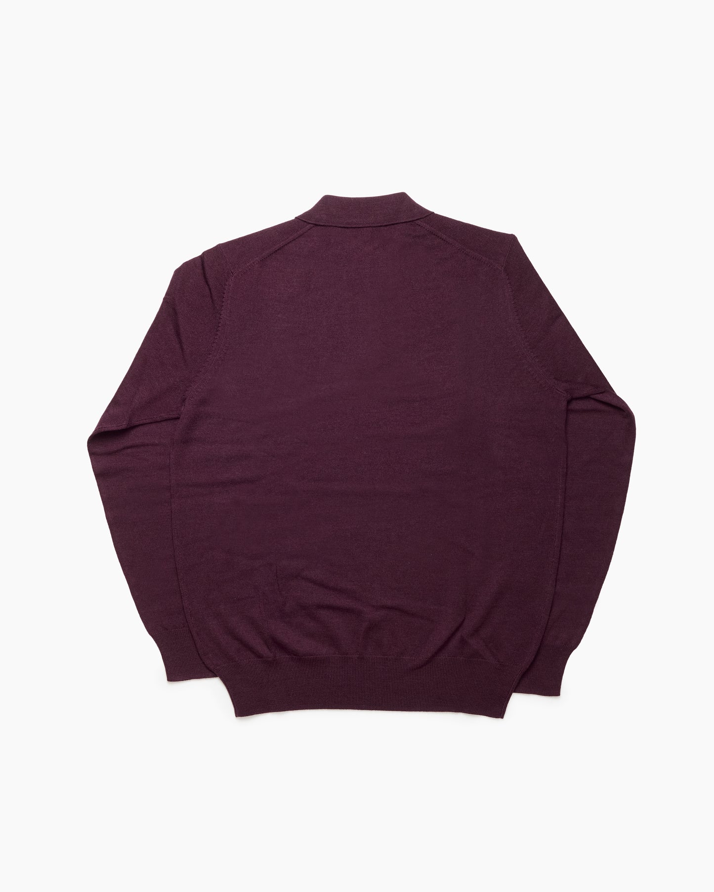 Black Grape Merino Wool Hindhead Polo Knit
