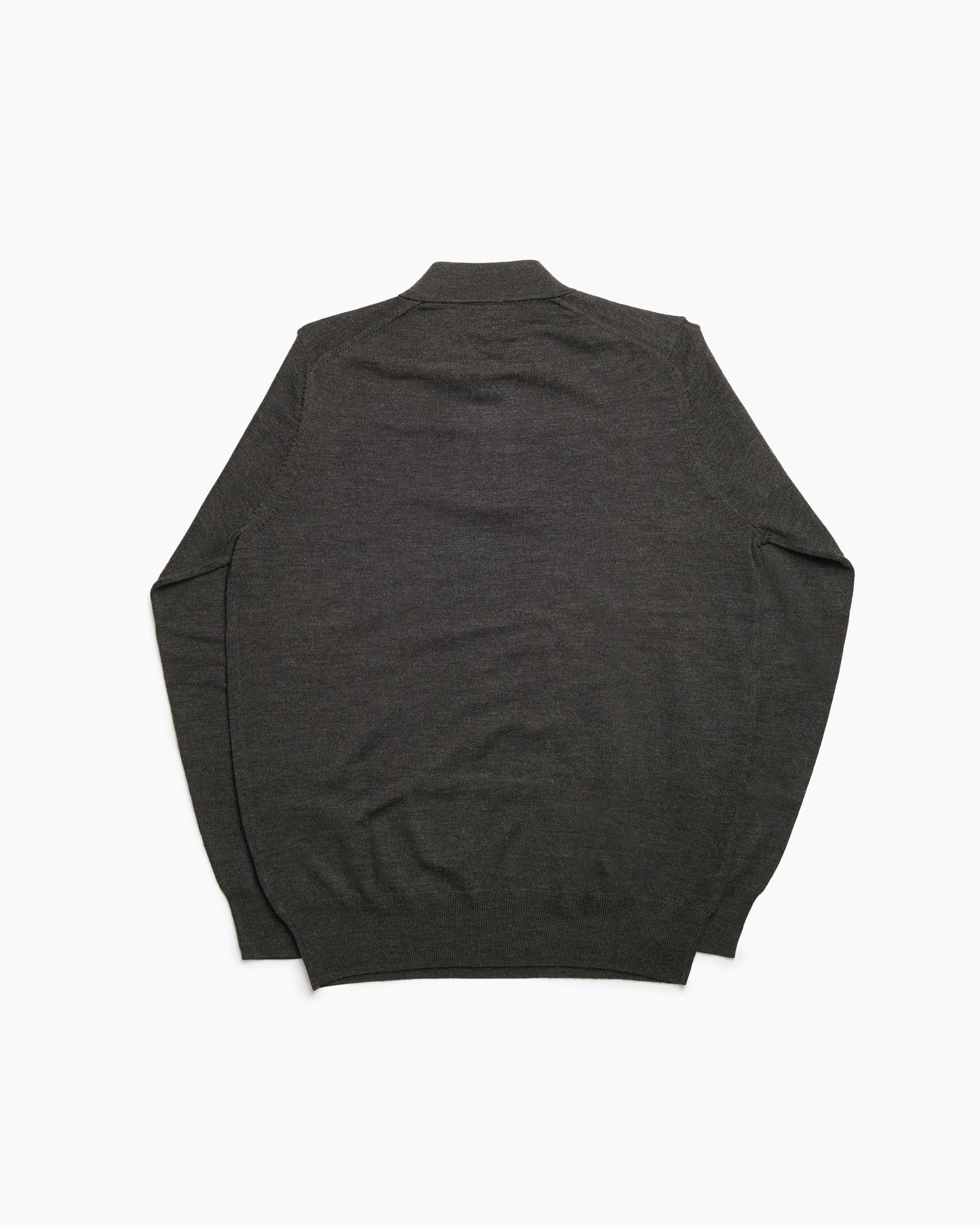 Dark Brown Wool Hindhead Polo Knit