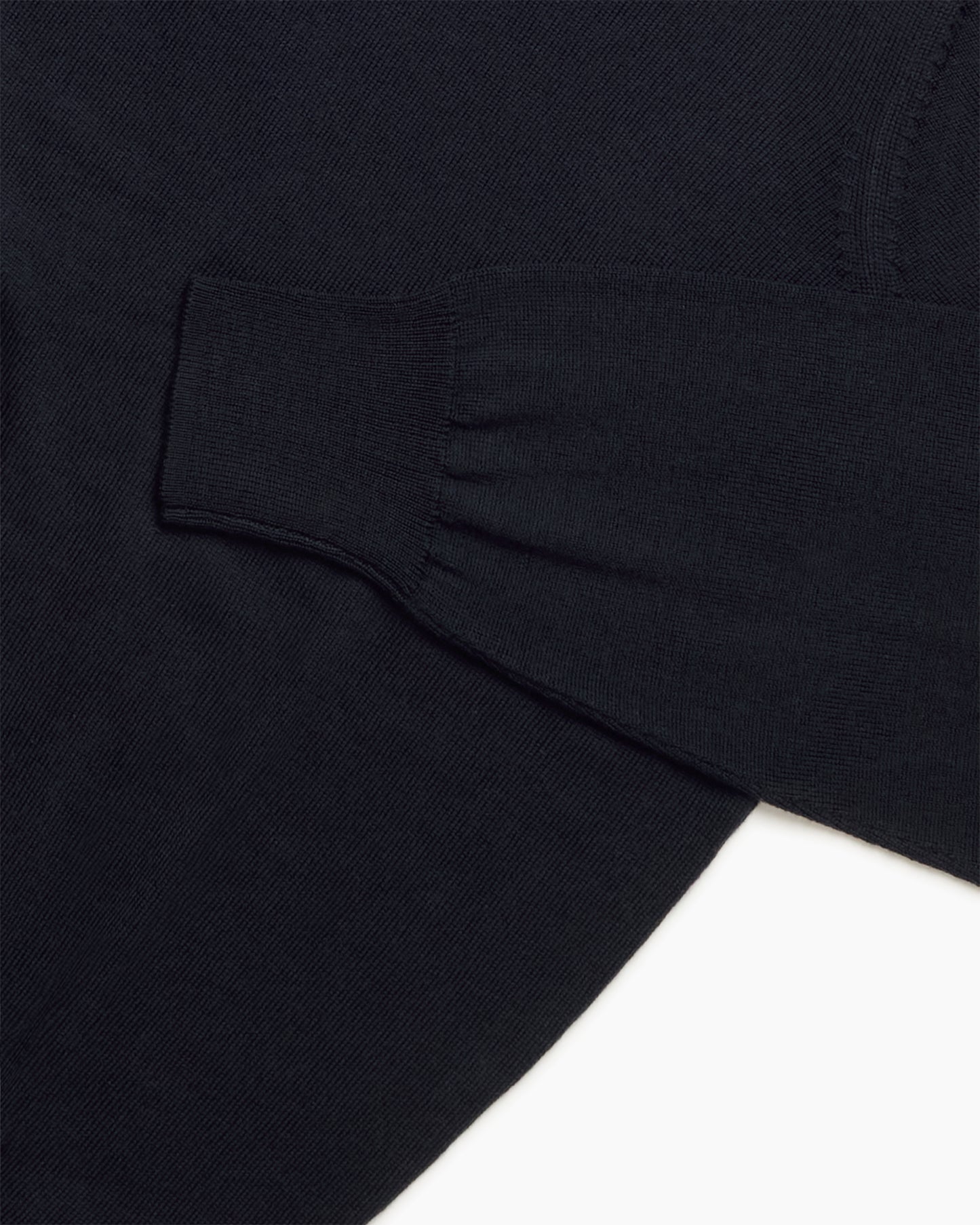 Dark Navy Wool Hindhead Polo Knit