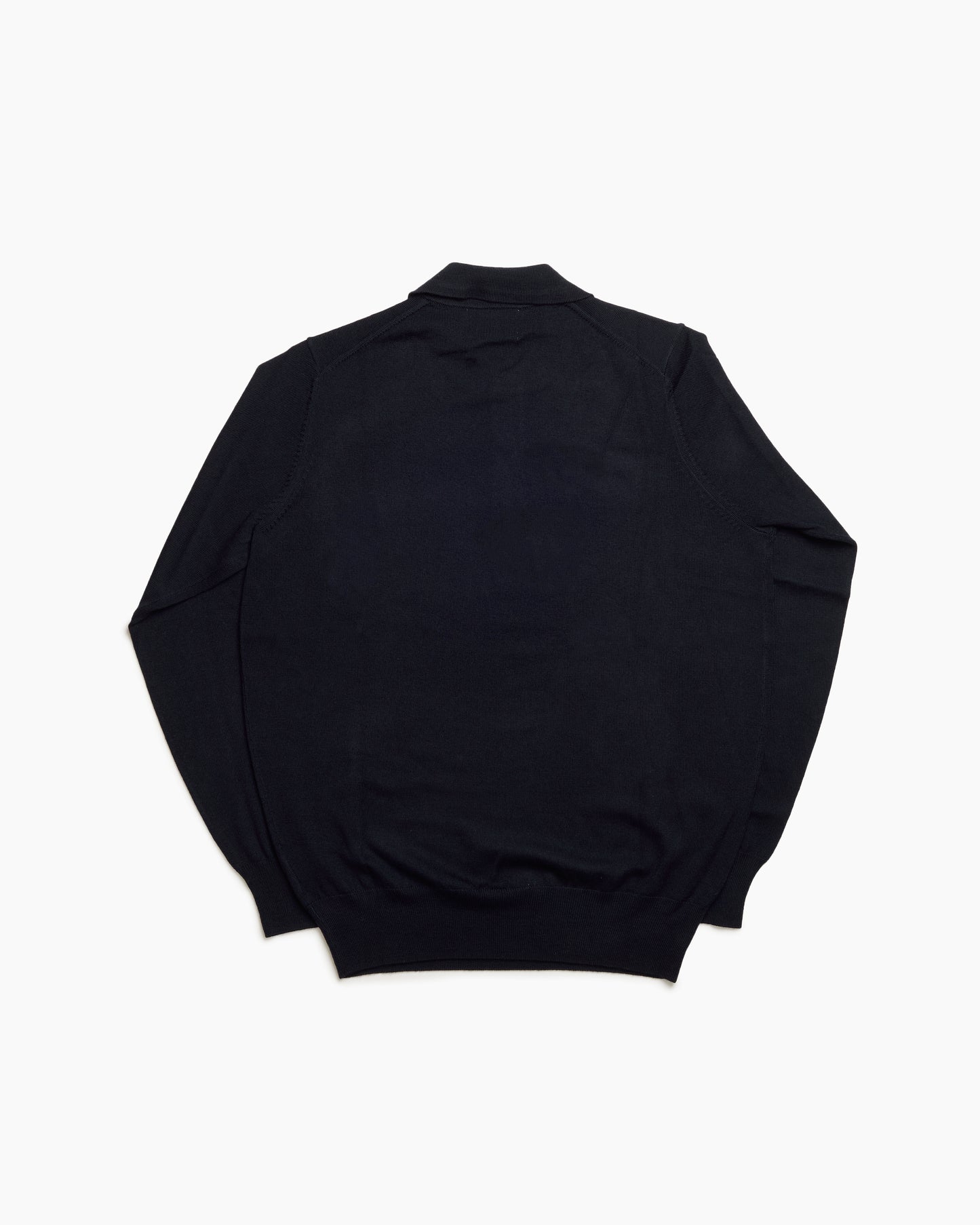 Dark Navy Wool Hindhead Polo Knit