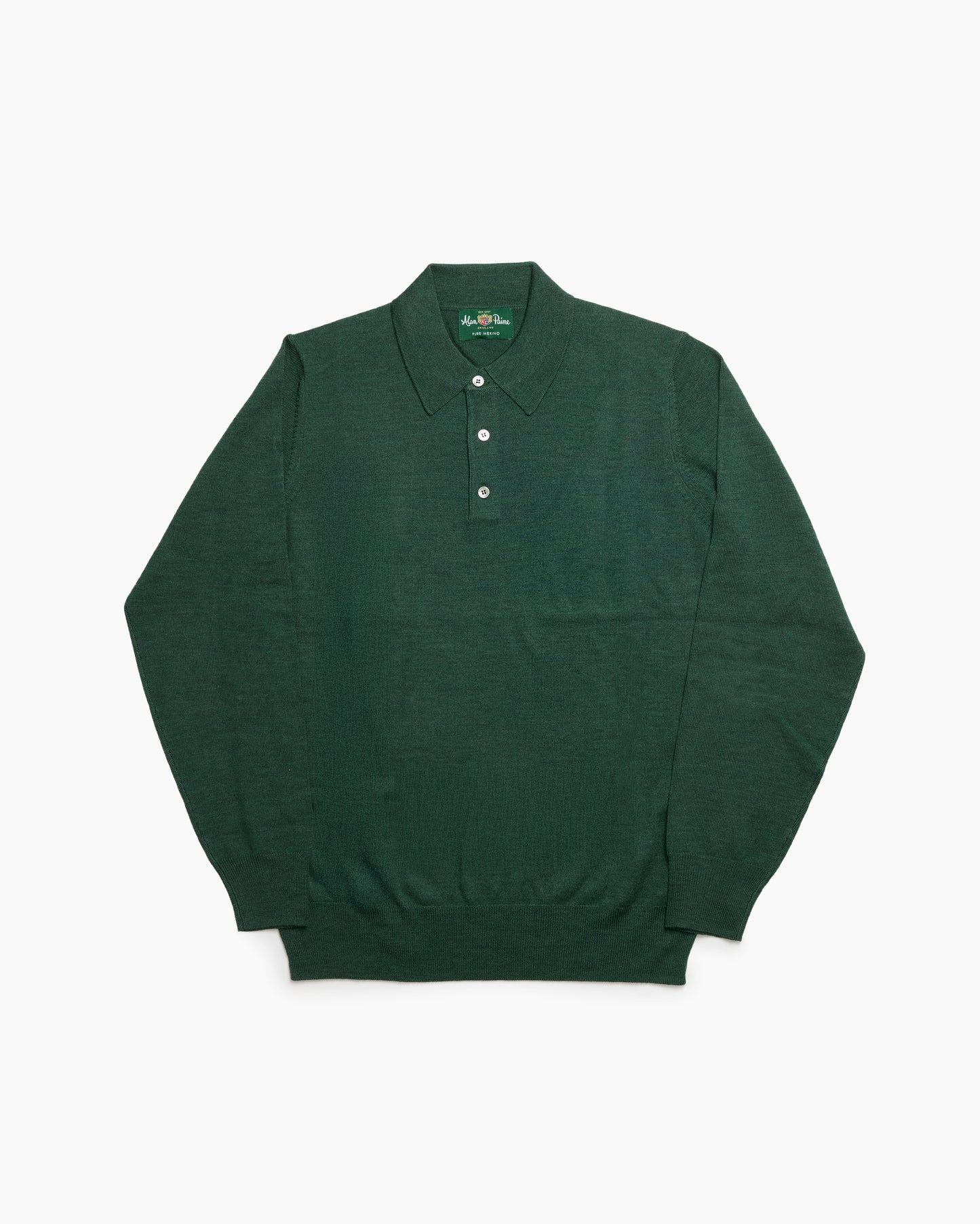 Hunter Green Wool Hindhead Polo Knit