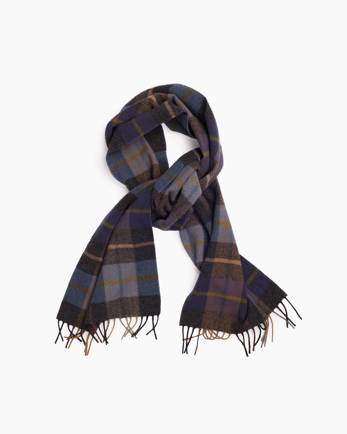 Indigo Firbeck Wool Plaid Scarf