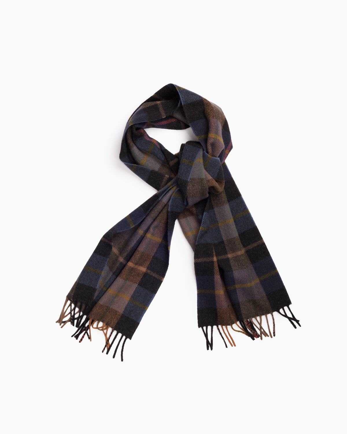 Indigo Mandally Cashmere Plaid Scarf