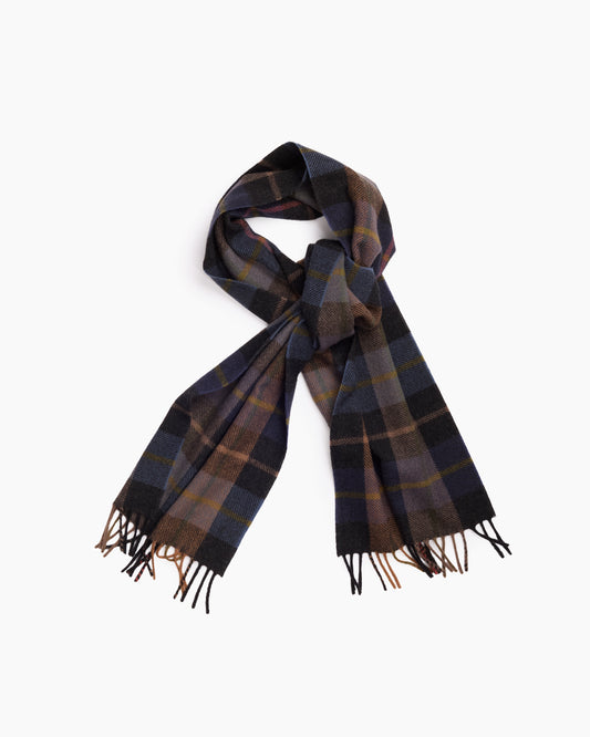 Indigo Mandally Cashmere Plaid Scarf