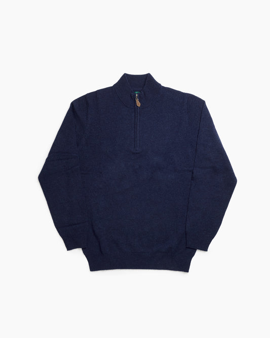 Indigo Sutherland Lambswool Quarter Zip