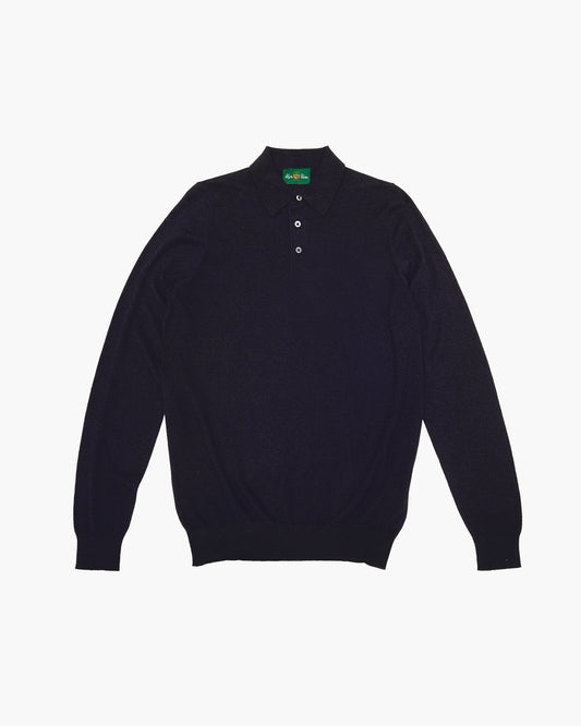 Pentlow Long Sleeve Polo Shirt Navy