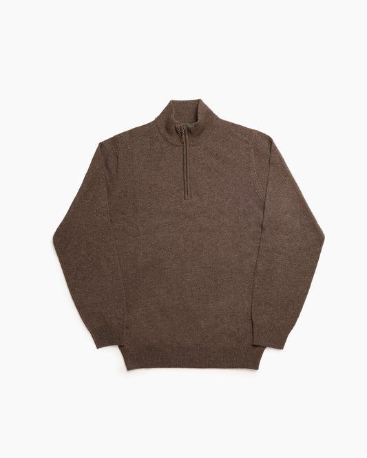 Mocha Sutherland Lambswool Quarter Zip
