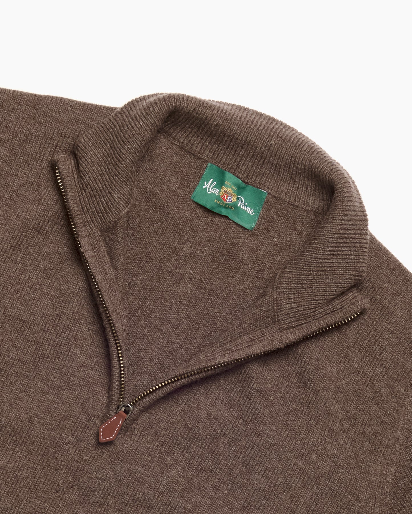 Mocha Sutherland Lambswool Quarter Zip