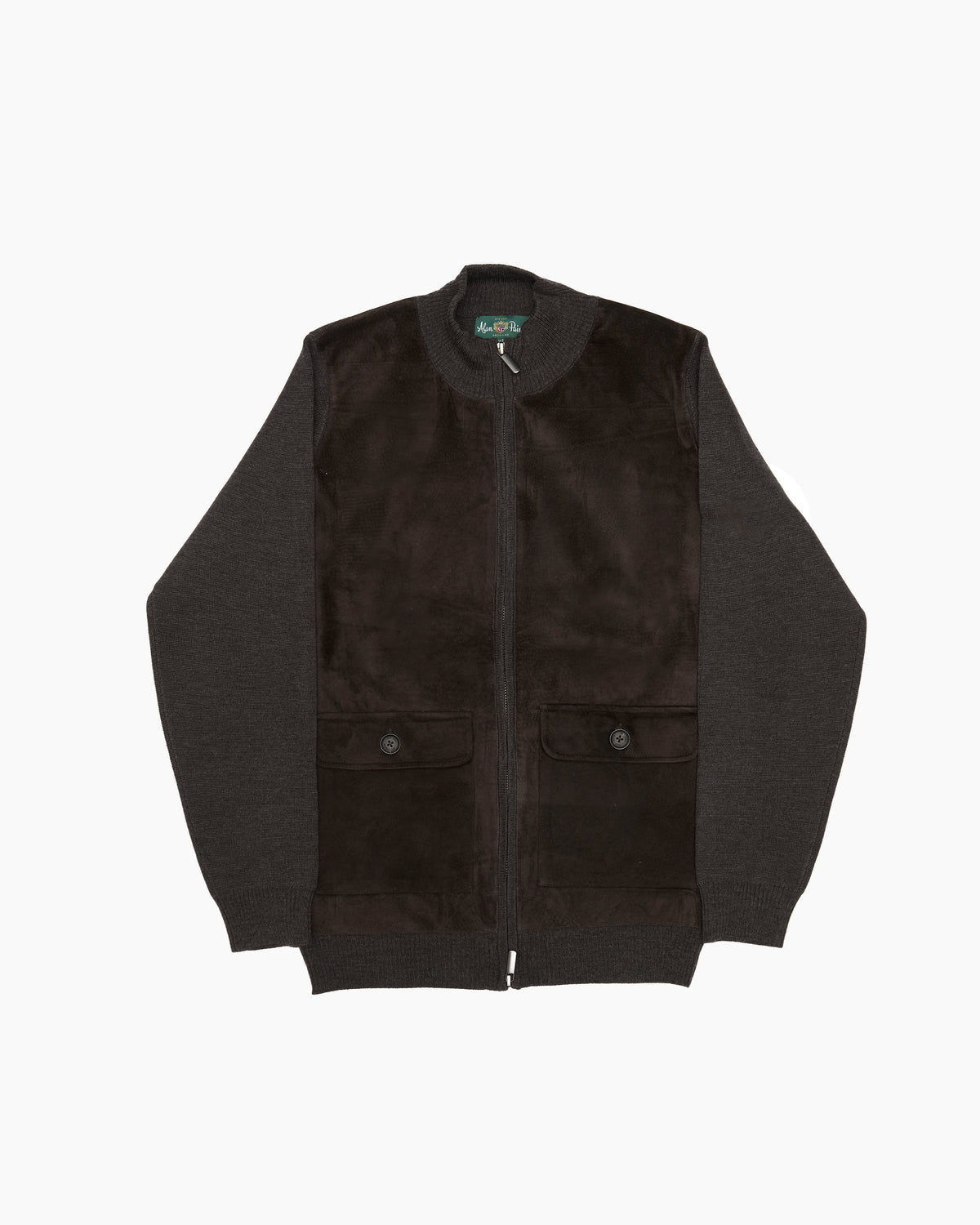 Brown Oakmoore Suede Zip Cardigan