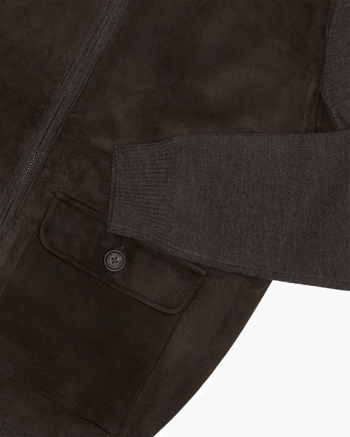 Brown Oakmoore Suede Zip Cardigan