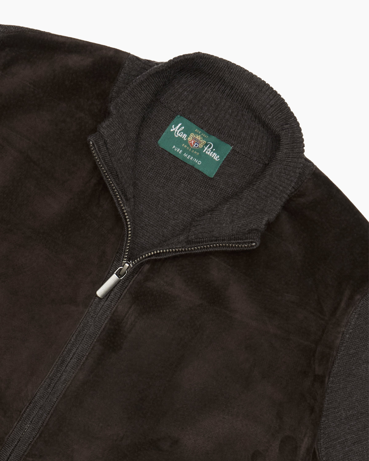Brown Oakmoore Suede Zip Cardigan