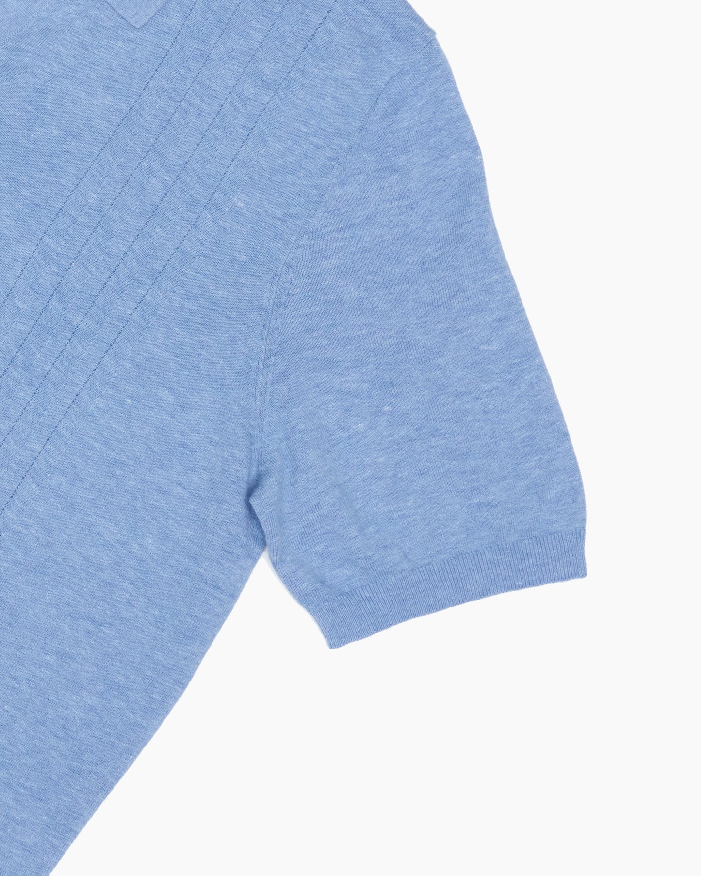 Carolina Blue Shipford Short Sleeve Open Collar Knit