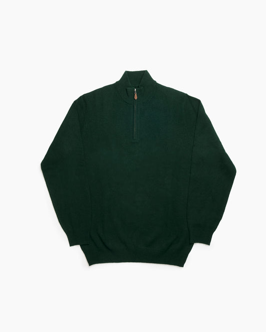 Tartan Green Sutherland Lambswool Quarter Zip