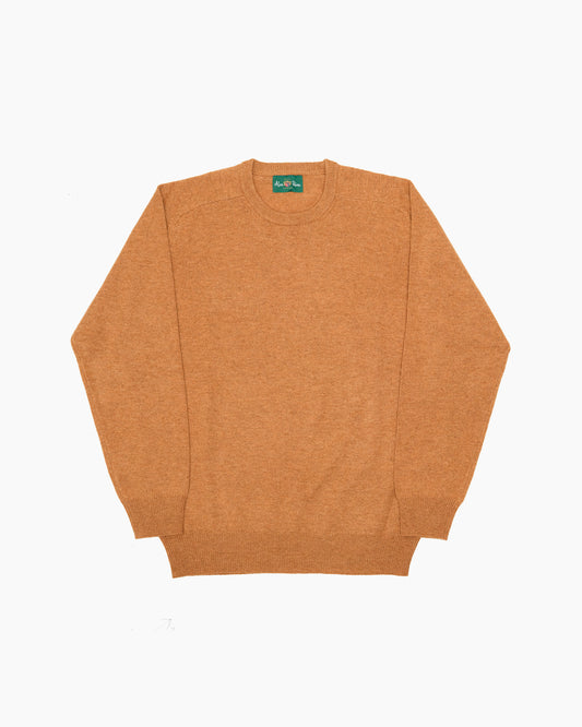 Rust Dorset Lambswool Saddle Shoulder Crew Neck