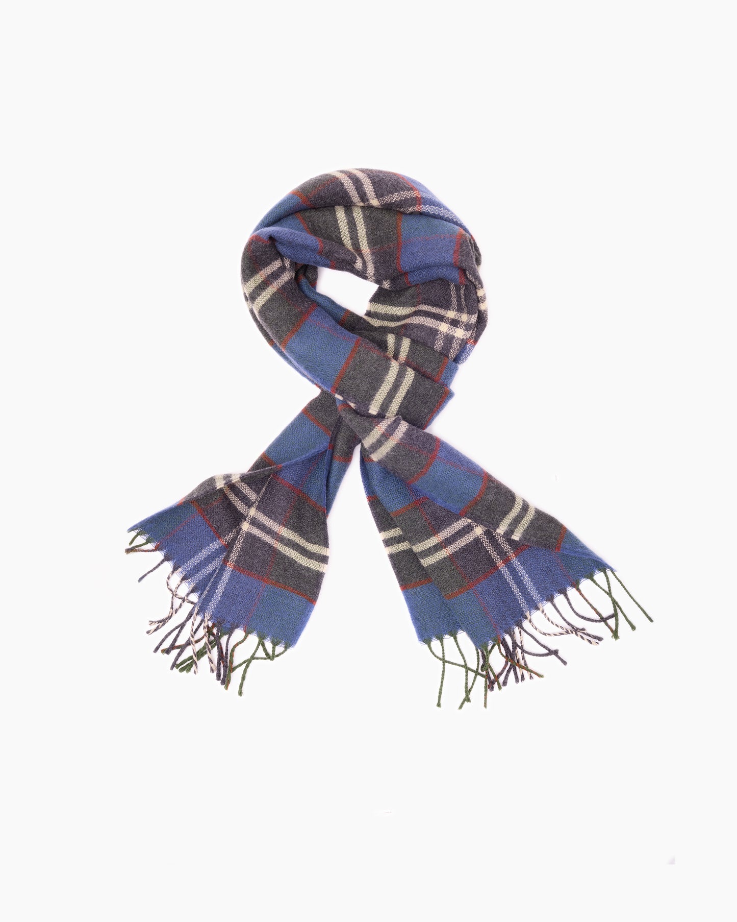 Blue Lubmore Wool Plaid Scarf