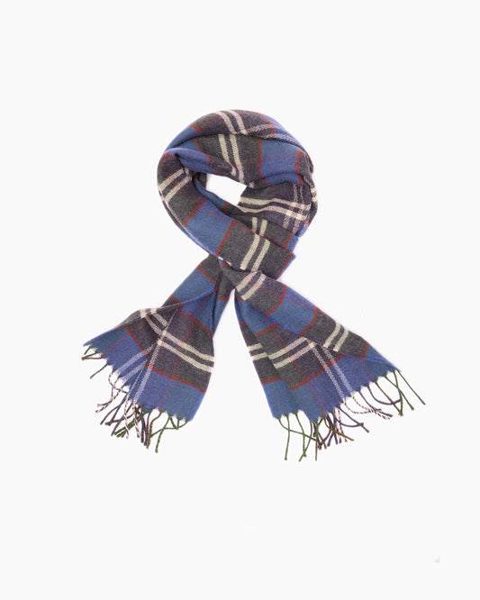 Blue Lubmore Wool Plaid Scarf