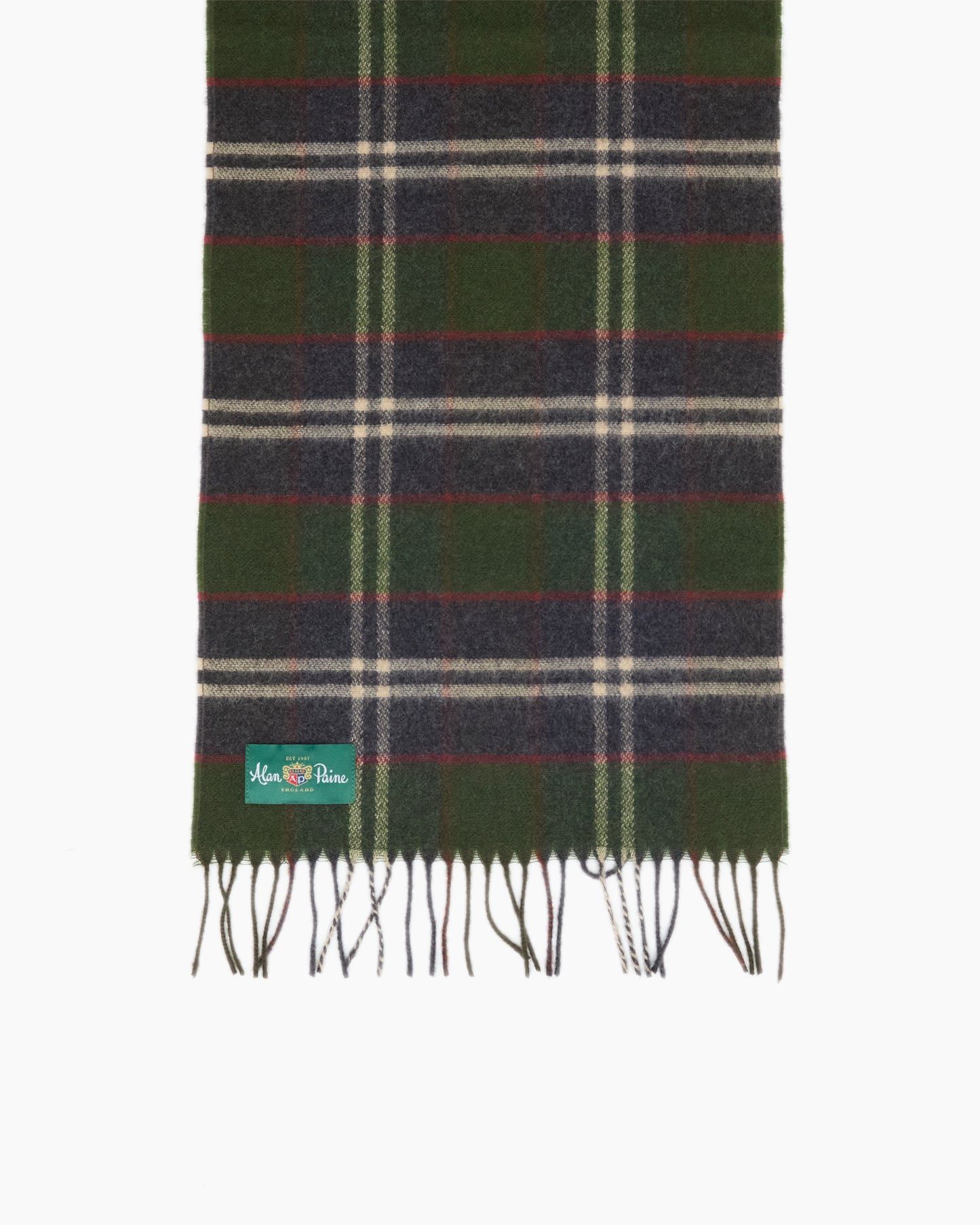 Green Lubmore Wool Plaid Scarf
