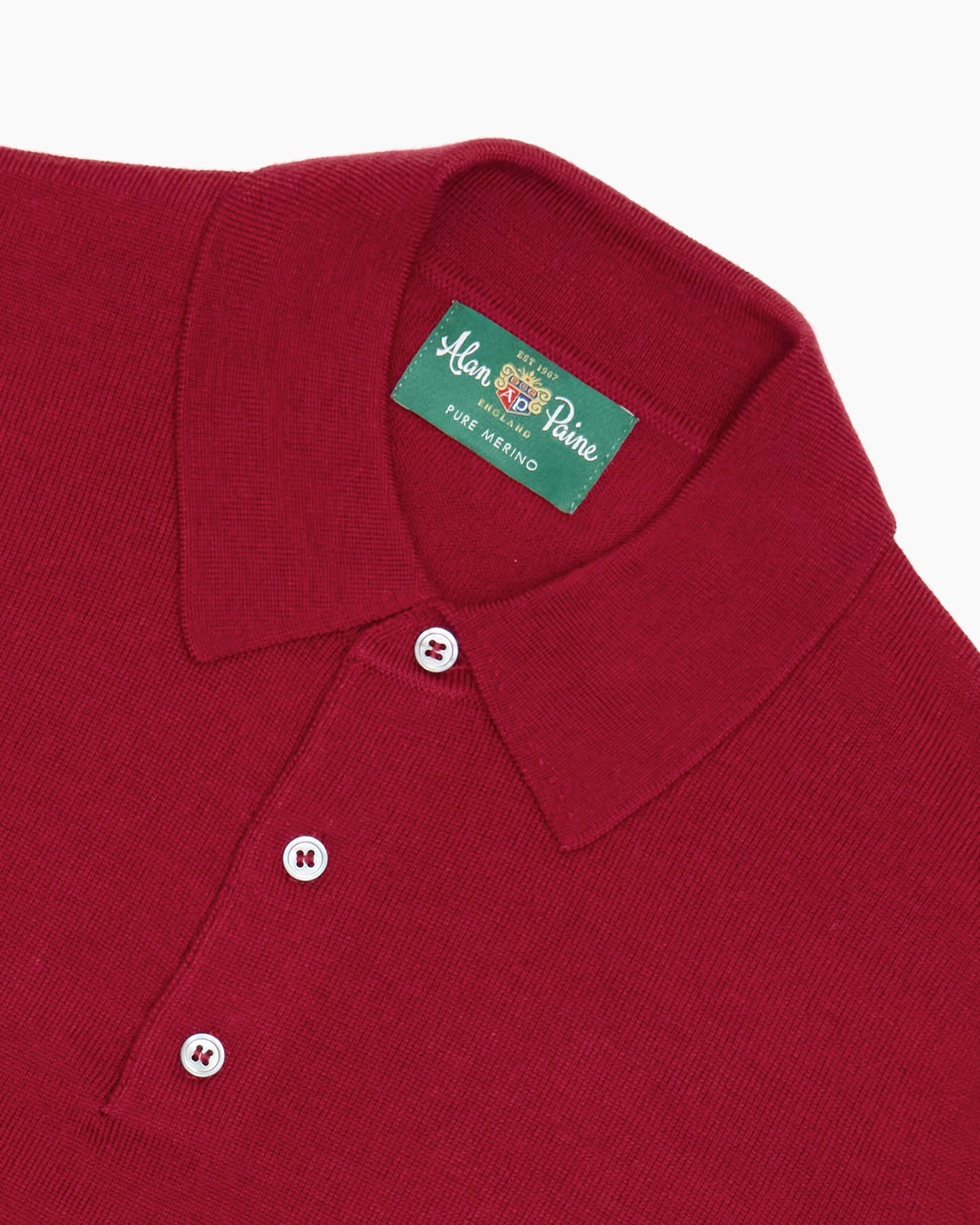 Carmine Red Merino Wool Hindhead Polo Shirt