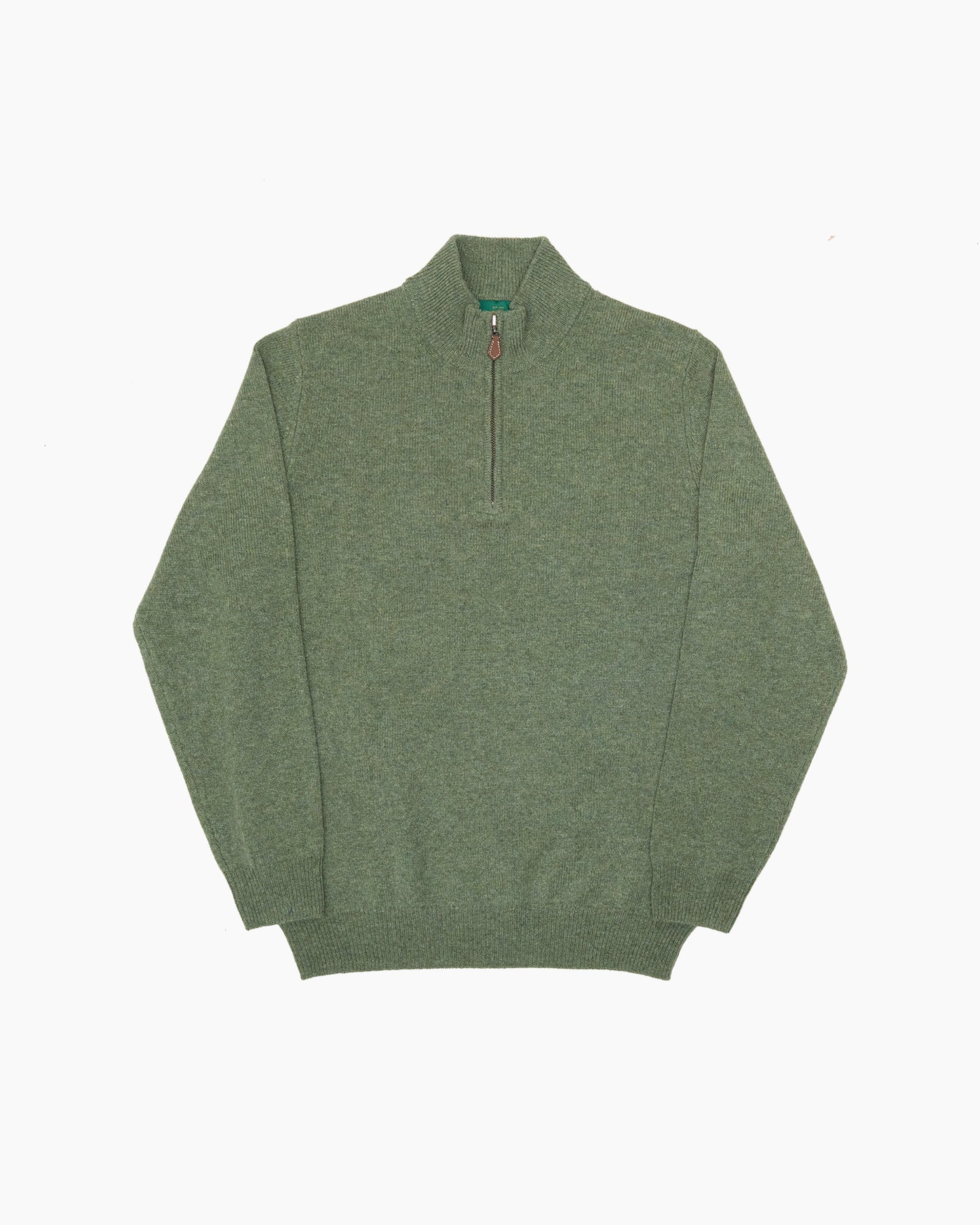 Green Sutherland Lambswool Quarter Zip