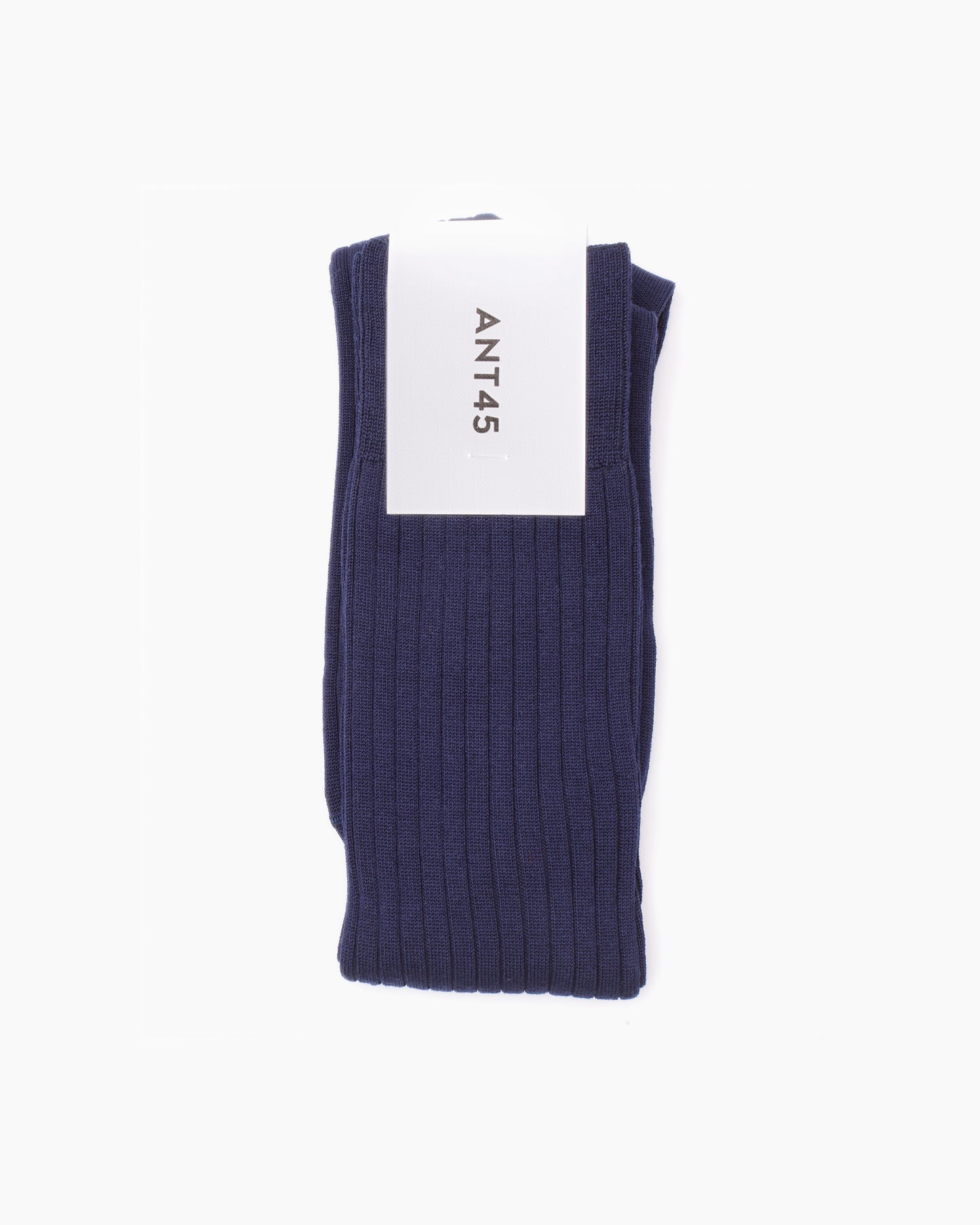 Navy Long Ribbed Cotton Sock