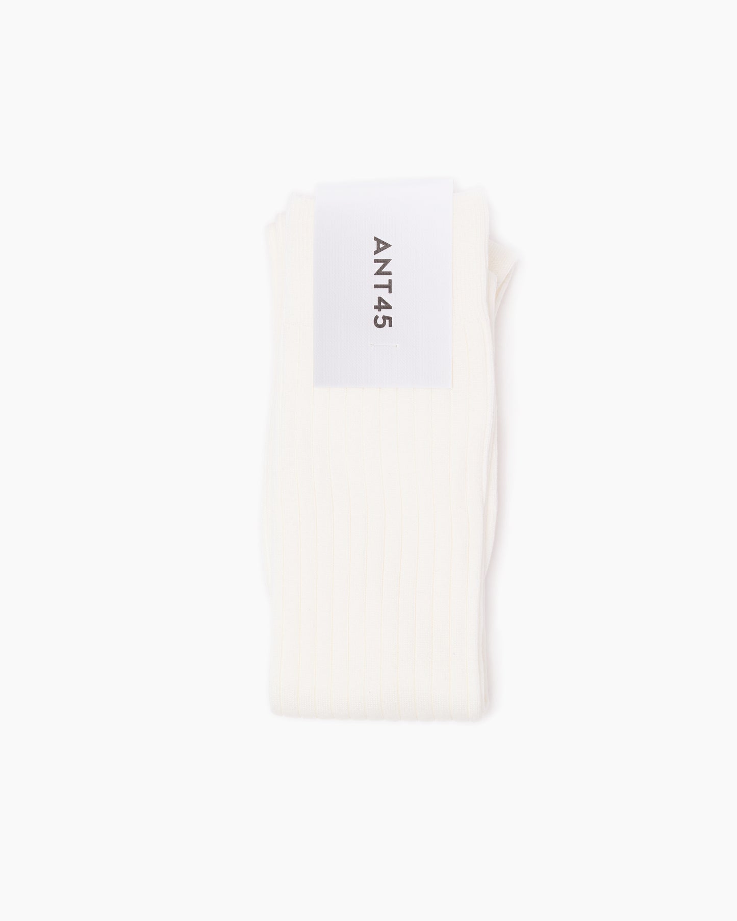 White Long Ribbed Cotton Sock