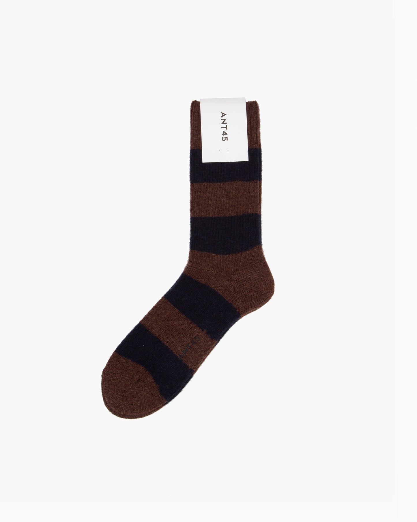Brown & Navy Striped Geel Wool Sock