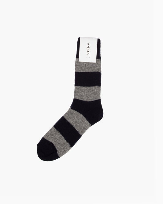Navy & Grey Striped Geel Wool Sock