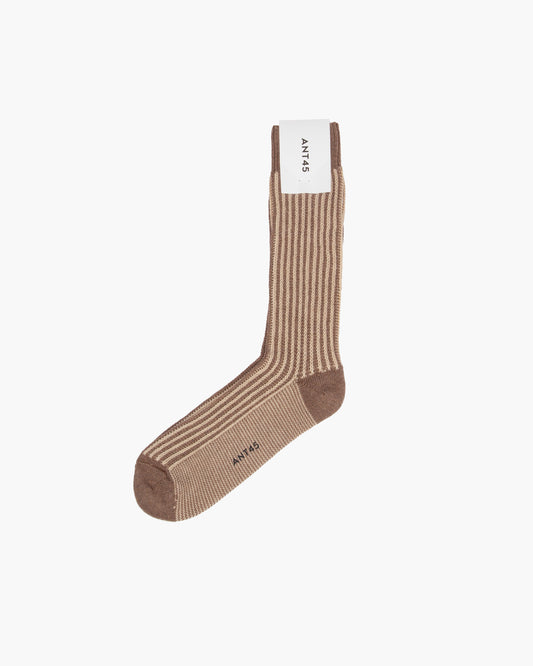 Camel Striped Capri Heavy Cotton Socks