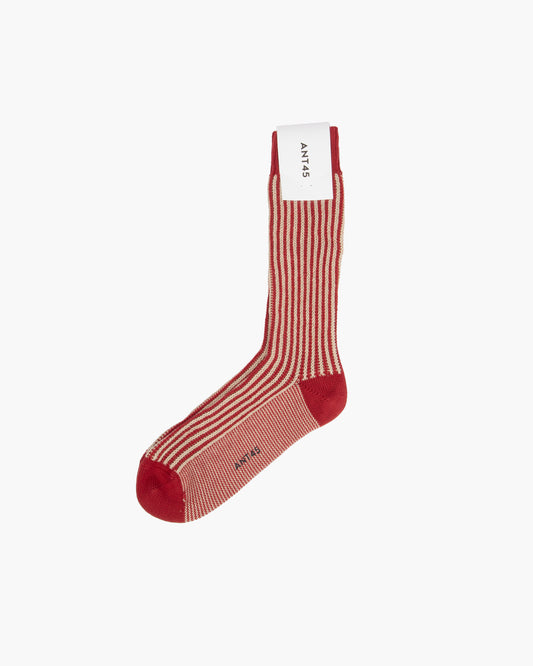 Red Striped Capri Heavy Cotton Socks